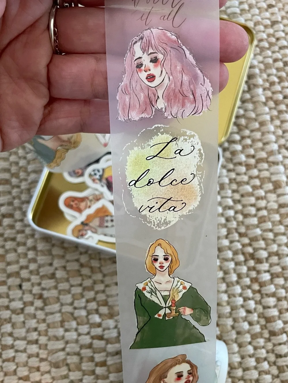 La dolce vita Decorative Washi Tape and Tin Set - Multicolor